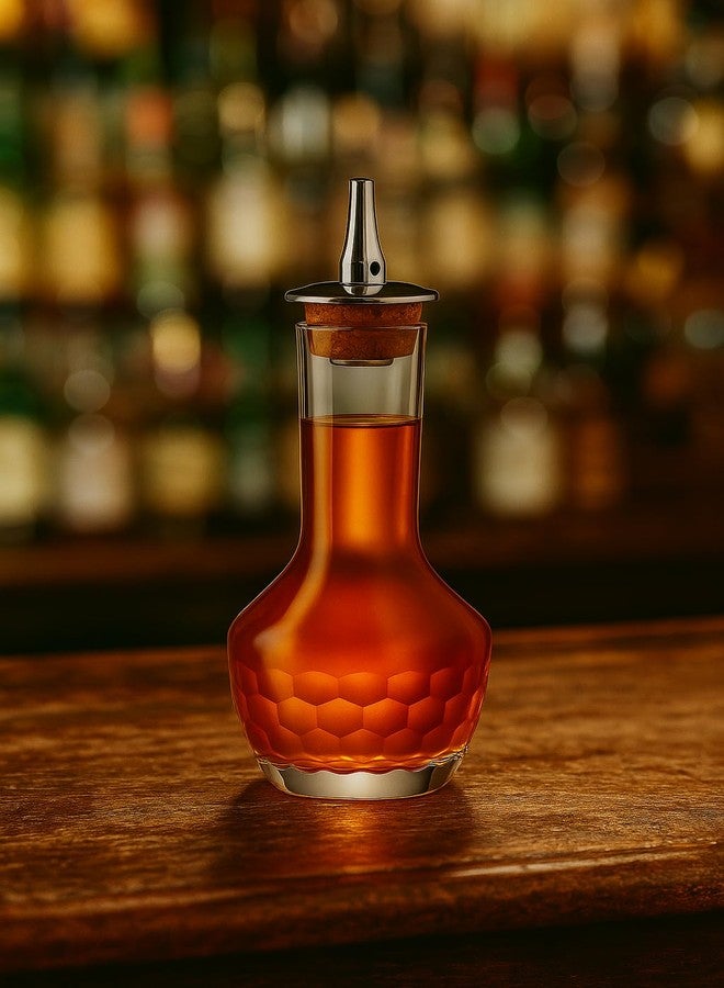 Amehla Cocktail Bitters Bottle - Handblown Bitters Bottle with Honeycomb Hand-Etched Design, 3oz Capacity, Dasher Lid - Perfect for Craft Cocktails & Bartending Essentials (3) - Image 3